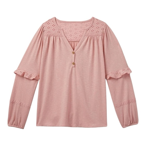 Matilda Jane Eyelet Accent Possibilities Top - Soft Pink - Picture 2 of 4